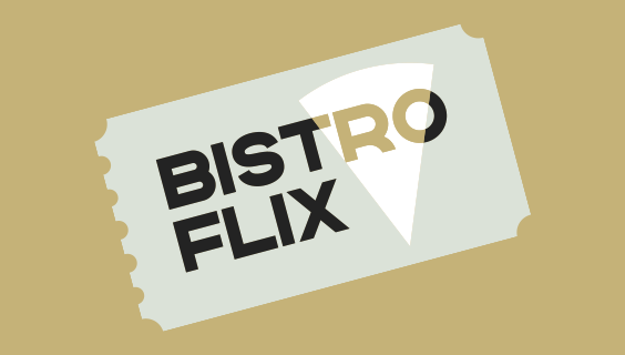 Bistro Flix Hood River P Izza Restaurant Movie Theater Cinema Logo Ticket 564px