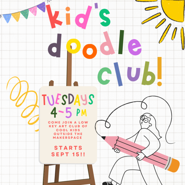 Blue And White Illustrated Art Club Poster Instagram Post