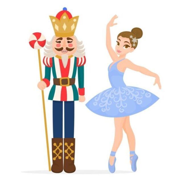 Beautiful nutcracker ballet characters christmas traditional ballet free vector 600x600