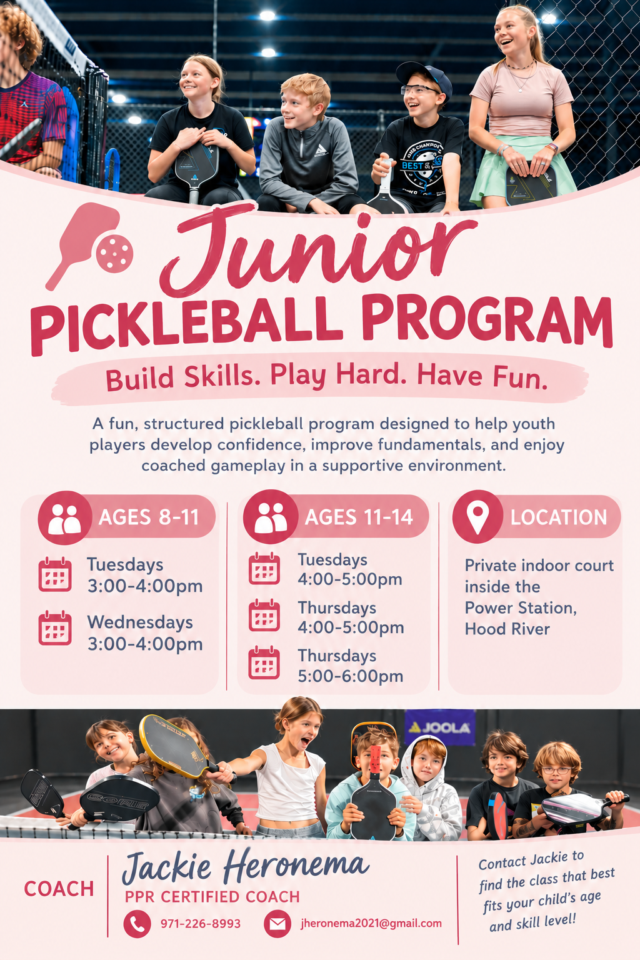 Junior pickleball program flyer