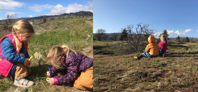 Collage image of kids near Catherine Creek in southern Washington