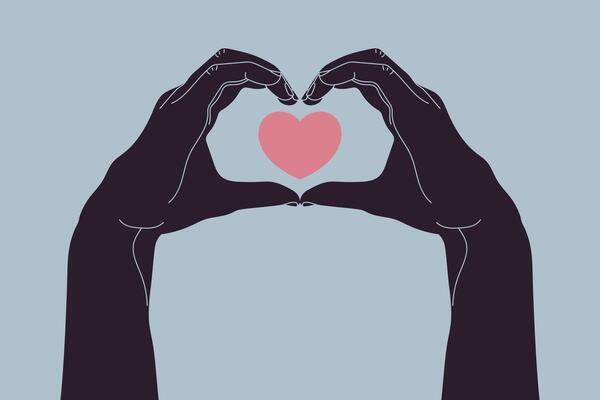 Hand drawn hands making heart sign hands making a heart gesture illustration free vector